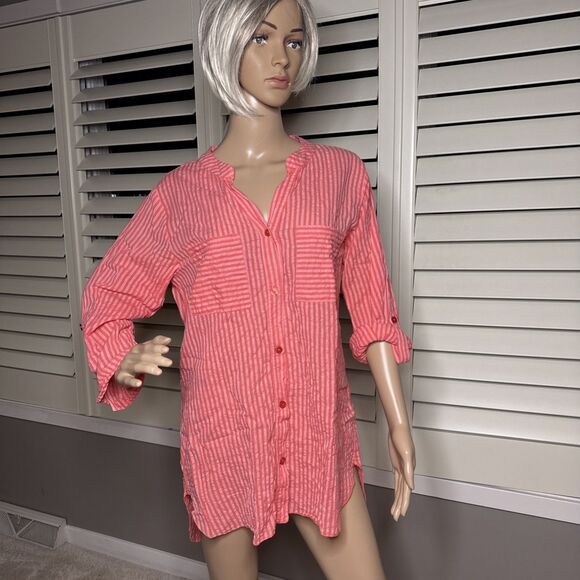 Soft Surroundings Tops - Soft surroundings MEDIUM shirt M pockets tunic beach 100% cotton